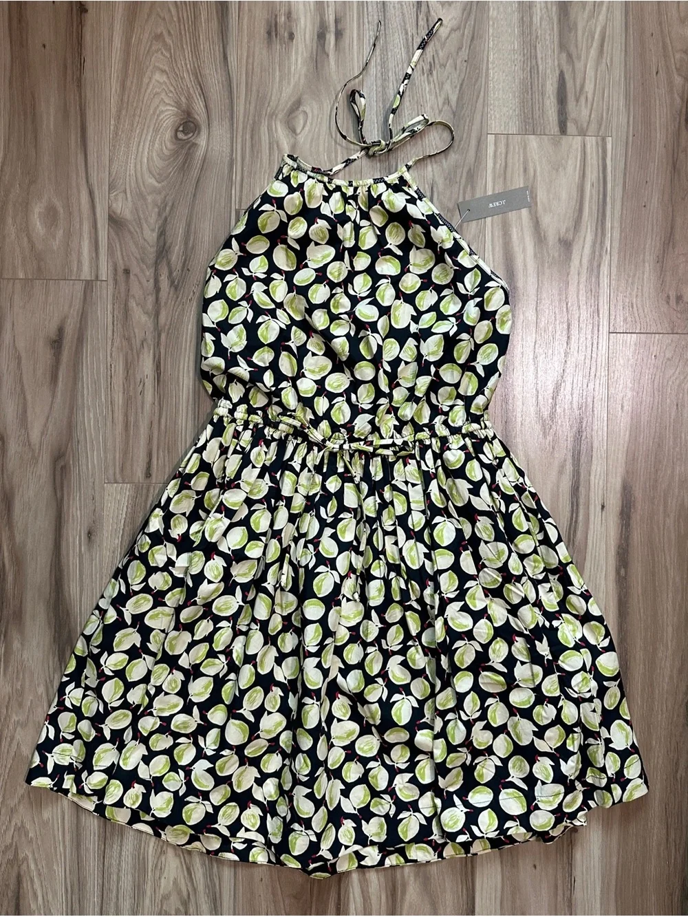 J.Crew Women’s Halter Dress Lemon Print Cotton Poplin Medium M Summer NEW NWT